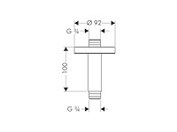 Hansgrohe plafondverbinding voor hoofddouche chroom - afbeelding 2 van  2
