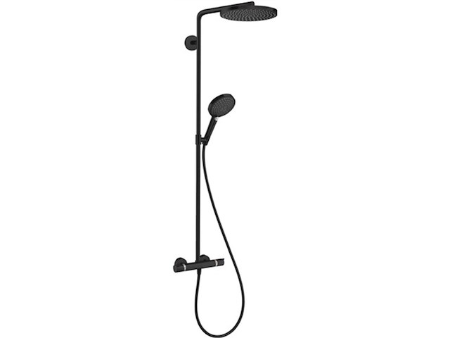 Hansgrohe raindance s 240 powderrain 1jet showerpipe mat zwart - afbeelding 2 van  6