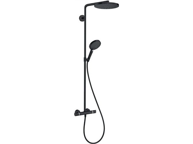 Hansgrohe raindance s 240 powderrain 1jet showerpipe mat zwart - afbeelding 3 van  6