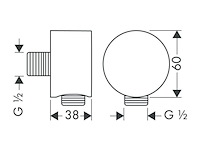 Hansgrohe universeel fixfit slangaansluiting 1/2 chroom - afbeelding 2 van  2