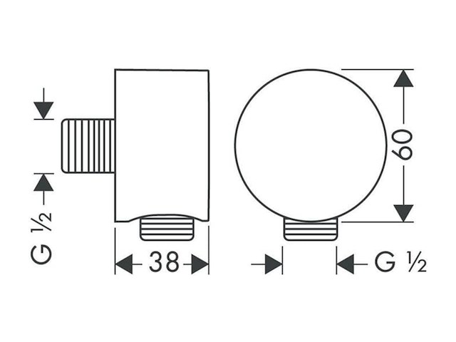 Hansgrohe universeel fixfit slangaansluiting 1/2 chroom - afbeelding 2 van  2