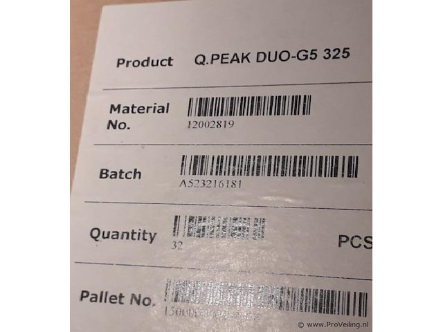 Hanwha q cells q.peak duo-g5 325 zonnepanelen - 1 pallet á 32 stuks - afbeelding 2 van  2