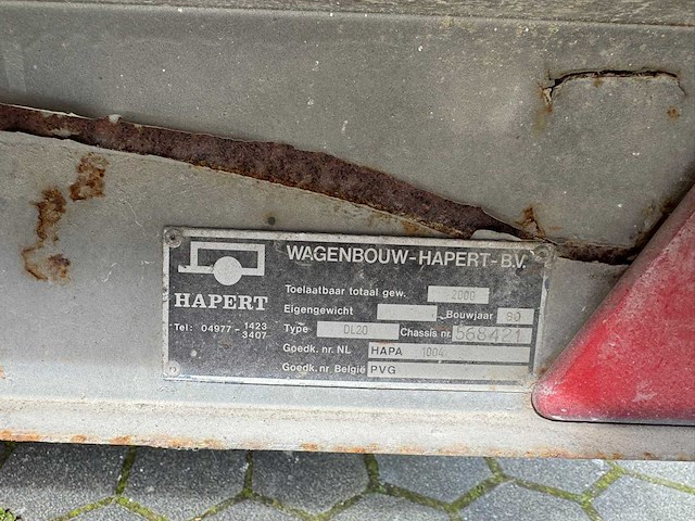 Hapert - 1980 - dl 20 - - aanhangwagen - afbeelding 5 van  9
