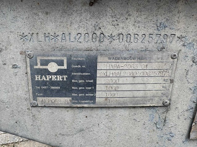 Hapert - 1997 - aanhangwagen - afbeelding 4 van  12