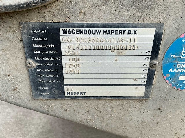 Hapert - 2017 - al - aanhangwagen - afbeelding 3 van  18