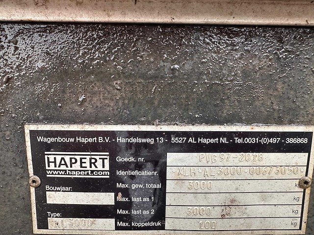 Hapert - 2018 - aanhangwagen - afbeelding 4 van  10