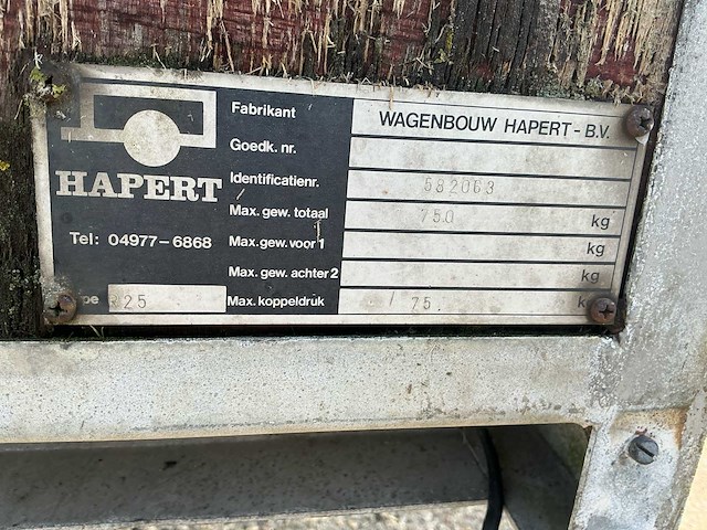 Hapert 25 aanhangwagen - afbeelding 10 van  12