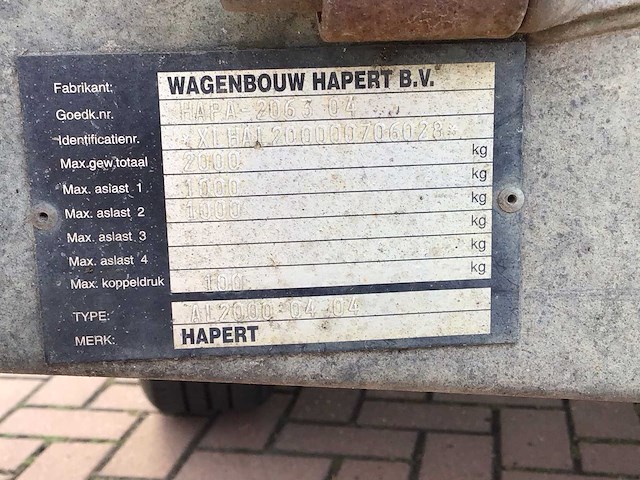 Hapert al2000 plateauwagen aanhangwagen - afbeelding 7 van  13