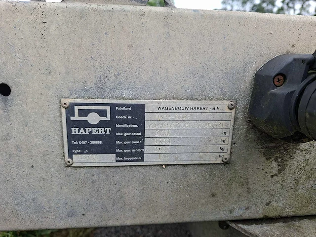 Hapert b2700 aanhangwagen - afbeelding 10 van  10