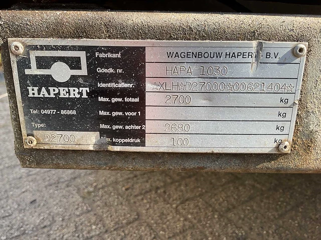 Hapert d 2700 - elektrische kipper - afbeelding 7 van  15