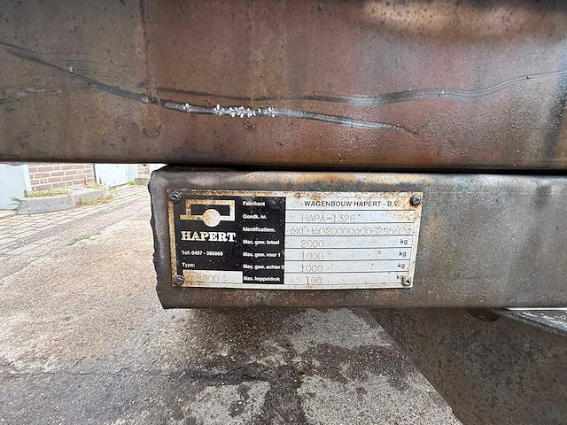 Hapert d2000 kipper aanhangwagen - afbeelding 7 van  25
