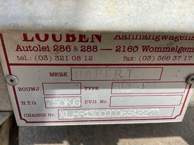 Hapert r13-1 bagage aanhangwagen - afbeelding 5 van  15