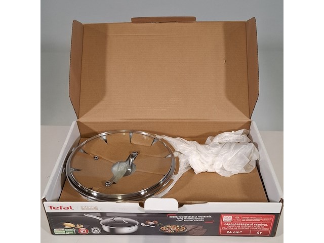 Hapjespan met deksel, tefal, inox infinite - afbeelding 7 van  8