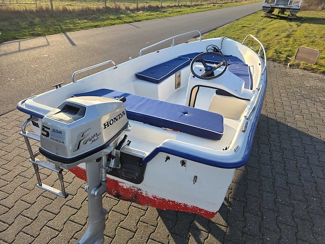 Happy 435 - consoleboot en visboot incl. honda 5 pk 4 takt buitenboordmotor - afbeelding 1 van  33