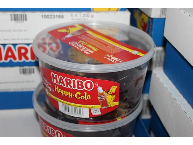 Happy cola haribo in 8 overdozen met 6 emmers a 1200 g. tht 8-2026. - afbeelding 1 van  2