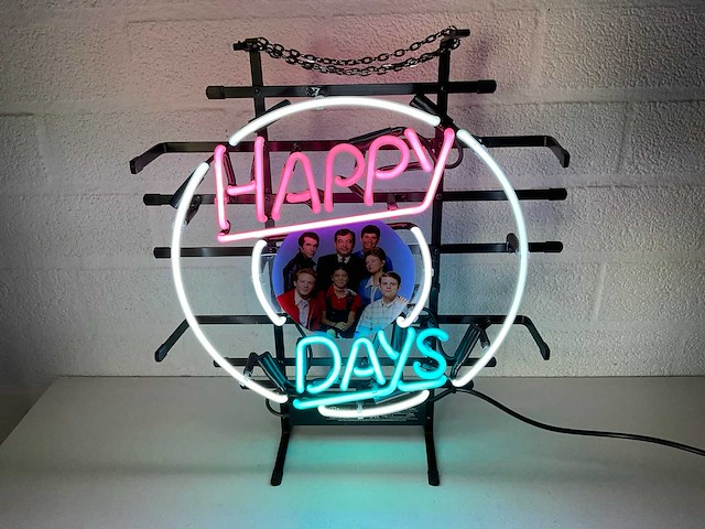 Happy days glas neon decoratie - afbeelding 2 van  4
