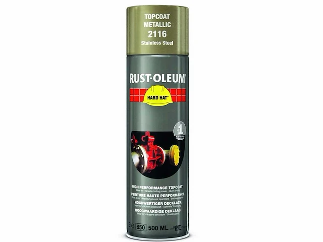 Hard hat - rust-oleum 2116 roestvrijstaal - spuitbus verf (6x) - afbeelding 1 van  7