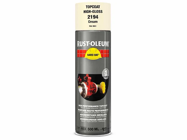 Hard hat - rust-oleum 2194 crème-wit ral9001 - spuitbus verf (5x) - afbeelding 1 van  8