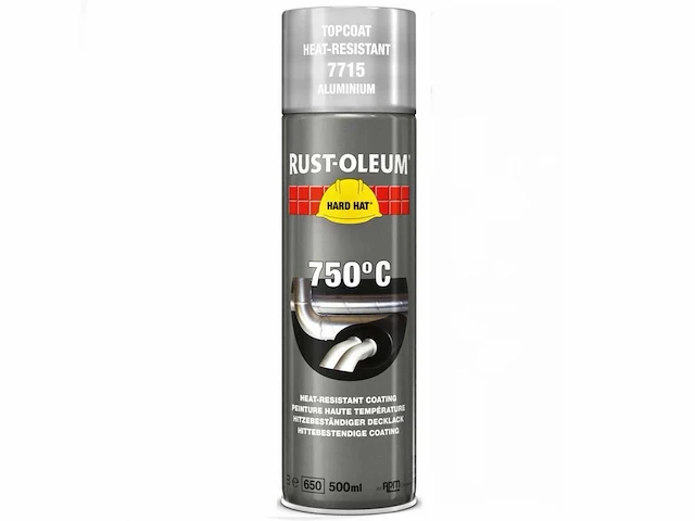 Hard hat - rust-oleum 7715 aluminium hittebestendig - hittebestendige spuitbus verf (6x) - afbeelding 3 van  7