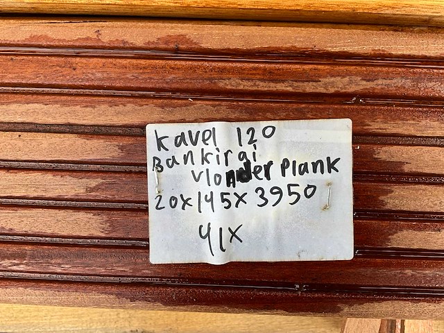Hardhout bankirai vlonderplank 3950x145x20 mm (41x) - afbeelding 3 van  3