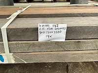 Hardhout fijn gezaagd 3500x150x50 mm (14x) - afbeelding 3 van  3