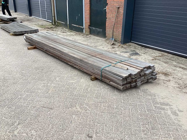 Hardhout plank 95x30x4000mm (56x) - afbeelding 2 van  4