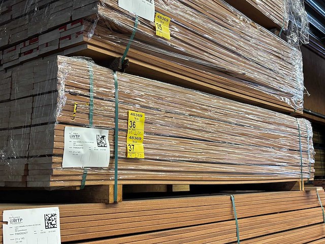 Hardhout planken geschaafd 2450x145x21mm (73x) - afbeelding 4 van  4