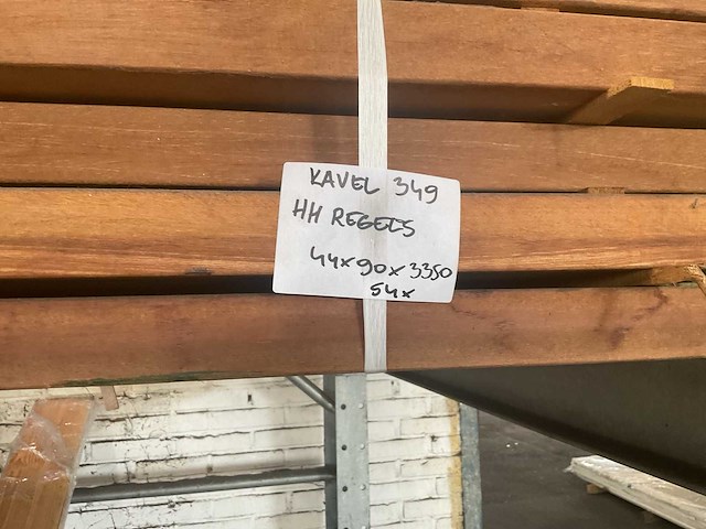 Hardhout regels 44x90x3350 mm (54x) - afbeelding 4 van  4