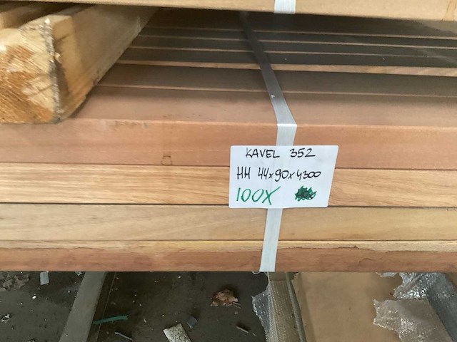 Hardhout regels 44x90x4300 mm (100x) - afbeelding 4 van  4