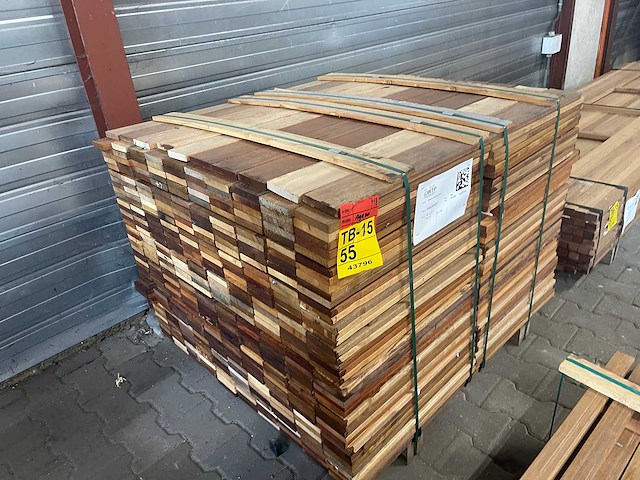 Hardhout tegelhout 550-1050x97x17mm (800x) - afbeelding 2 van  3