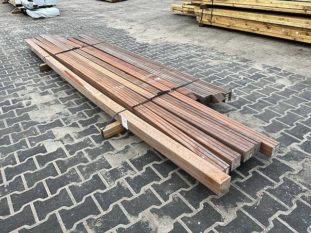 Hardhouten 8x8 cm palen (10x) - afbeelding 1 van  3