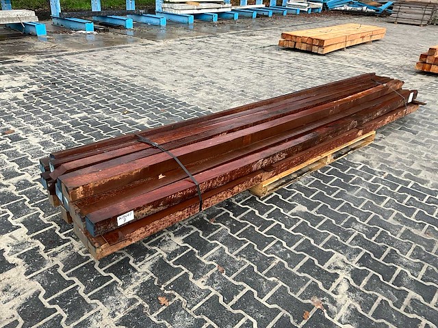 Hardhouten azobé paal 8x8x400 cm (22x) - afbeelding 2 van  5