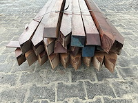 Hardhouten azobé paal 8x8x400 cm (22x) - afbeelding 5 van  5