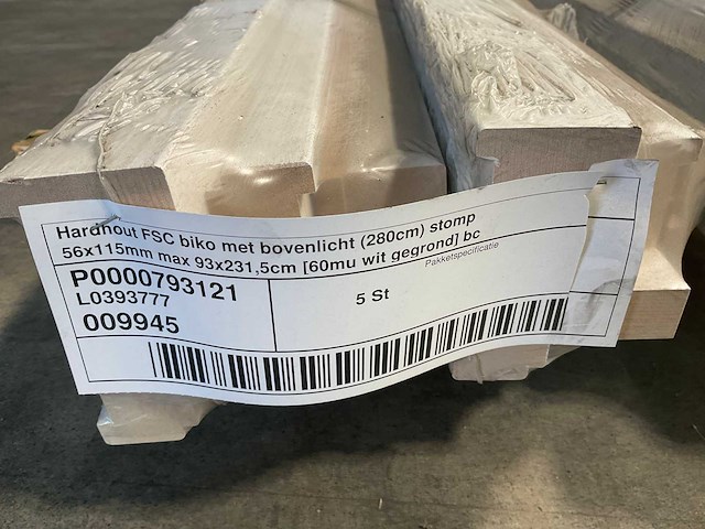 Hardhouten biko met bovenlicht – 280×11,5×5,6 cm (5x) - afbeelding 8 van  8