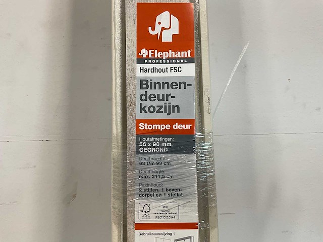 Hardhouten binnendeurkozijn stompe deur - 211,5x93 cm (48x) - afbeelding 8 van  9
