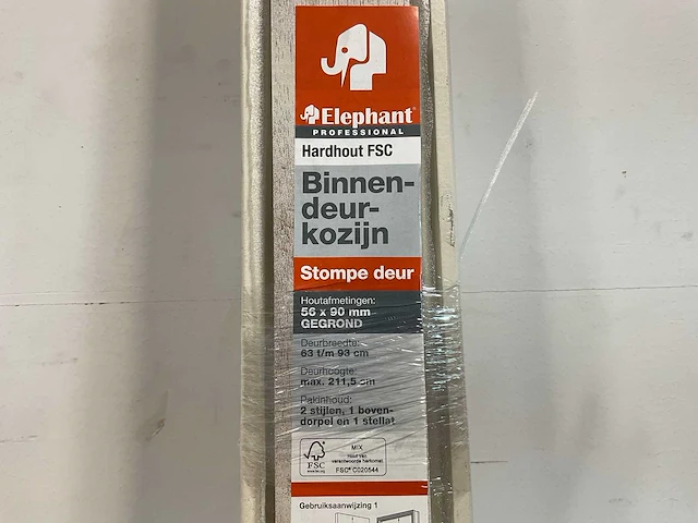 Hardhouten binnendeurkozijn stompe deur - 211,5x93 cm (48x) - afbeelding 8 van  9