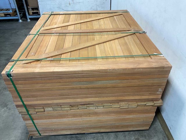 Hardhouten dubbele toegangspoort 300x180 cm - afbeelding 5 van  7