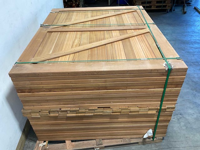 Hardhouten dubbele toegangspoort 300x180 cm - afbeelding 6 van  7