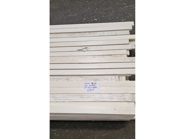 Hardhouten koplatten wit gegrond 12x45x4900 mm (212x) - afbeelding 3 van  3