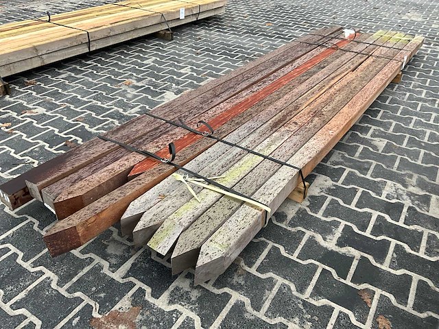 Hardhouten paal 8x8x300 cm (11x) - afbeelding 2 van  6