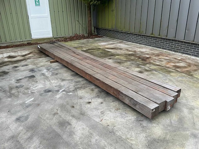 Hardhouten paal ang. verm. ruw 500x15x15 cm (5x) - afbeelding 1 van  9