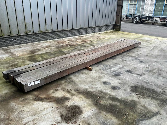 Hardhouten paal ang. verm. ruw 500x15x15 cm (5x) - afbeelding 3 van  9