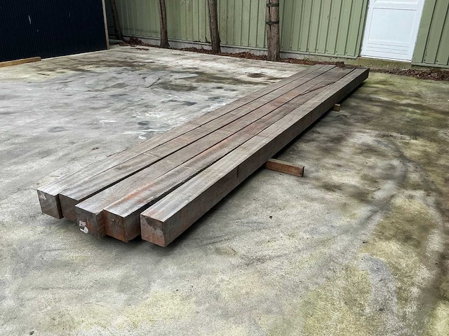 Hardhouten paal ang. verm. ruw 500x15x15 cm (5x) - afbeelding 5 van  9