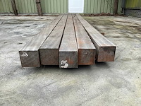 Hardhouten paal ang. verm. ruw 500x15x15 cm (5x) - afbeelding 6 van  9