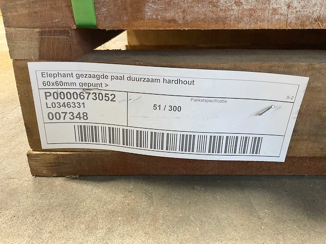 Hardhouten paal gezaagd en gepunt 300x6x6 cm (35x) - afbeelding 10 van  10