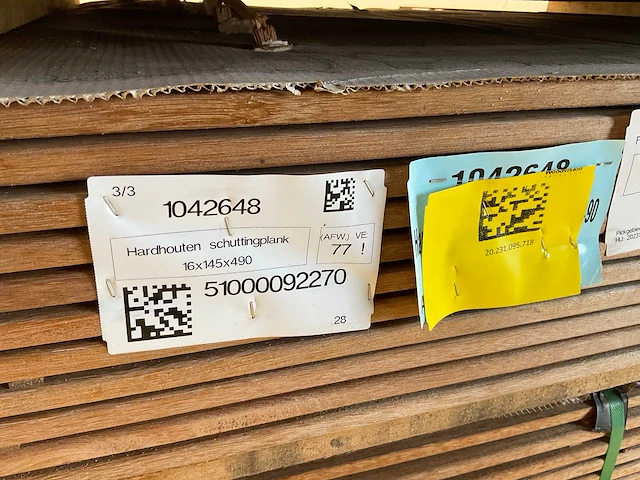 Hardhouten plank geschaafd 490x14,5x1,6 cm (25x) - afbeelding 5 van  7