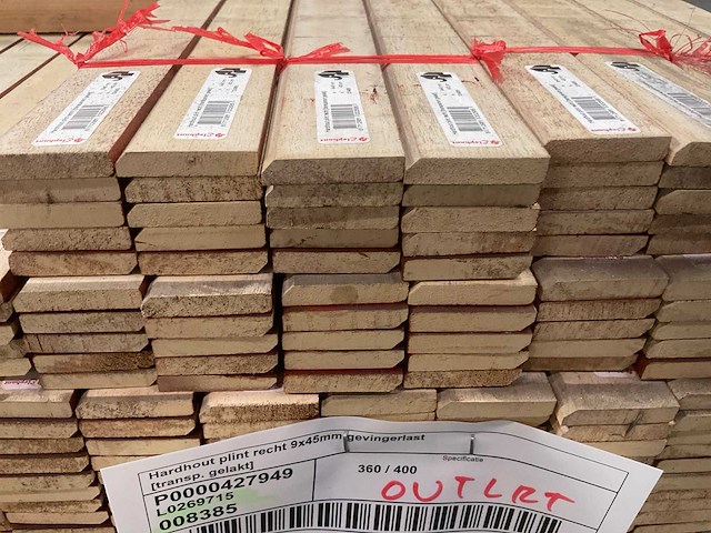 Hardhouten plint 9x45 mm - afbeelding 3 van  5