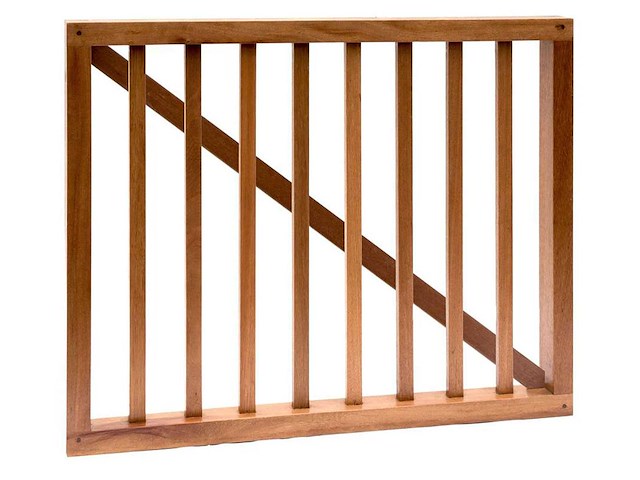 Hardhouten spijlenhek/-poort geschaafd onbehandeld 100x80 cm (2x) - afbeelding 1 van  6
