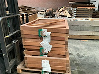 Hardhouten spijlenhek/-poort geschaafd onbehandeld 100x80 cm (2x) - afbeelding 3 van  6