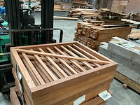 Hardhouten spijlenhek/-poort geschaafd onbehandeld 100x80 cm (2x) - afbeelding 4 van  6